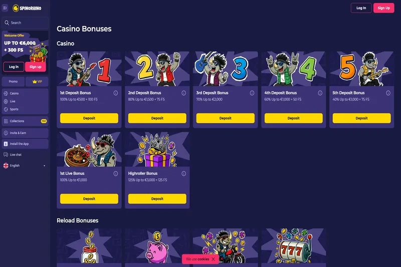 Spinorhino Casino Bonus